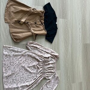 Floral Off-Shoulder Dress and Tops Set